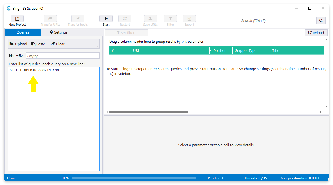 LinkedIn prospecting with Bing