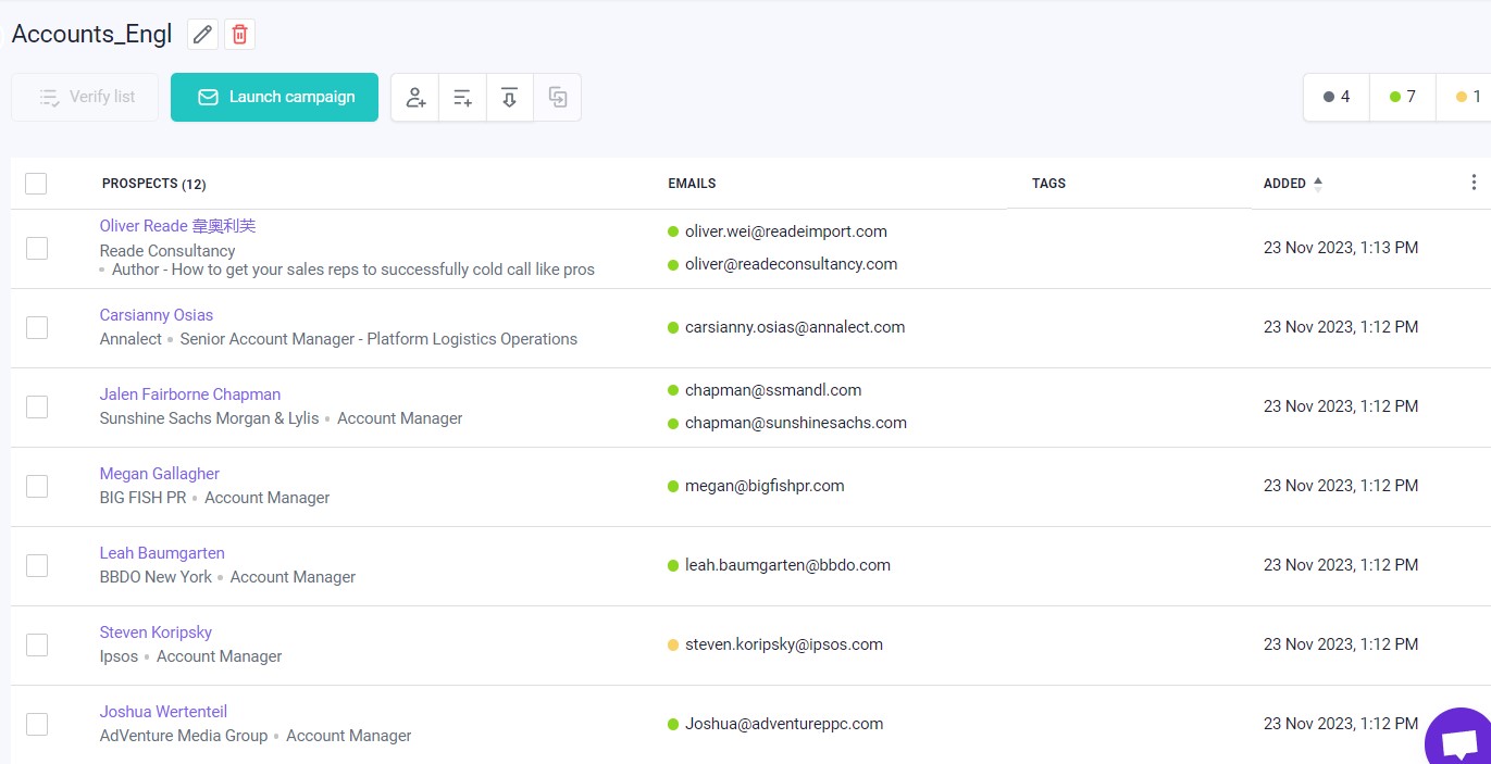 LinkedIn example in app