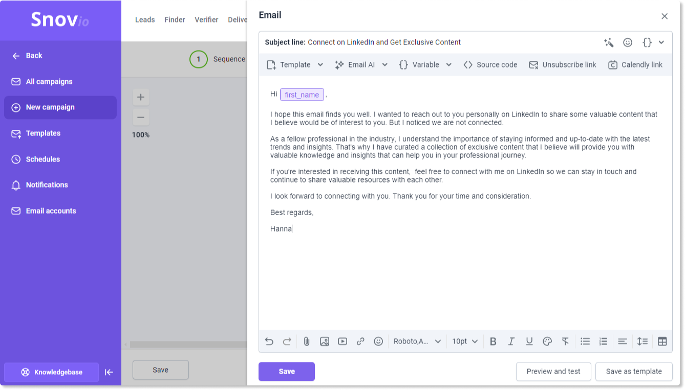 Snov.io Email drip campaigns